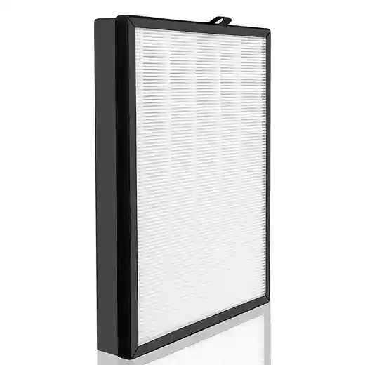 Side profile of a framed pleated air purifier filter