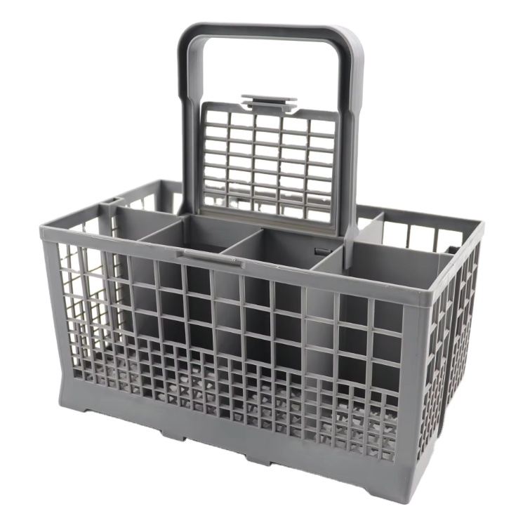 Gray dishwasher cutlery basket