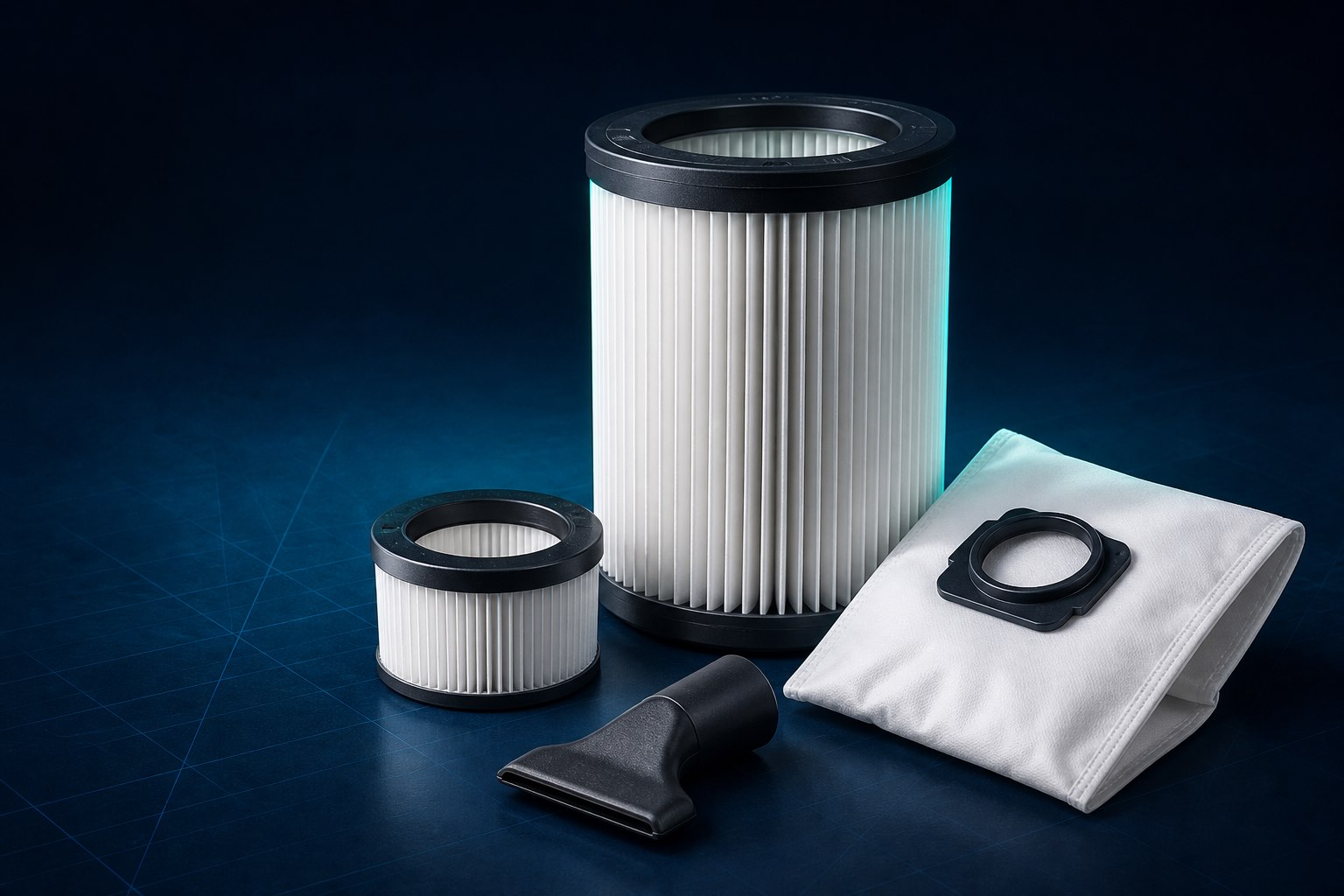 Unbranded pleated cartridge filters and vacuum replacement components